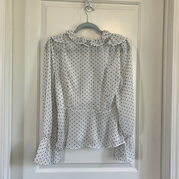 Rachel Zoe Swiss dot wrap blouse size medium - Picture 3 of 5